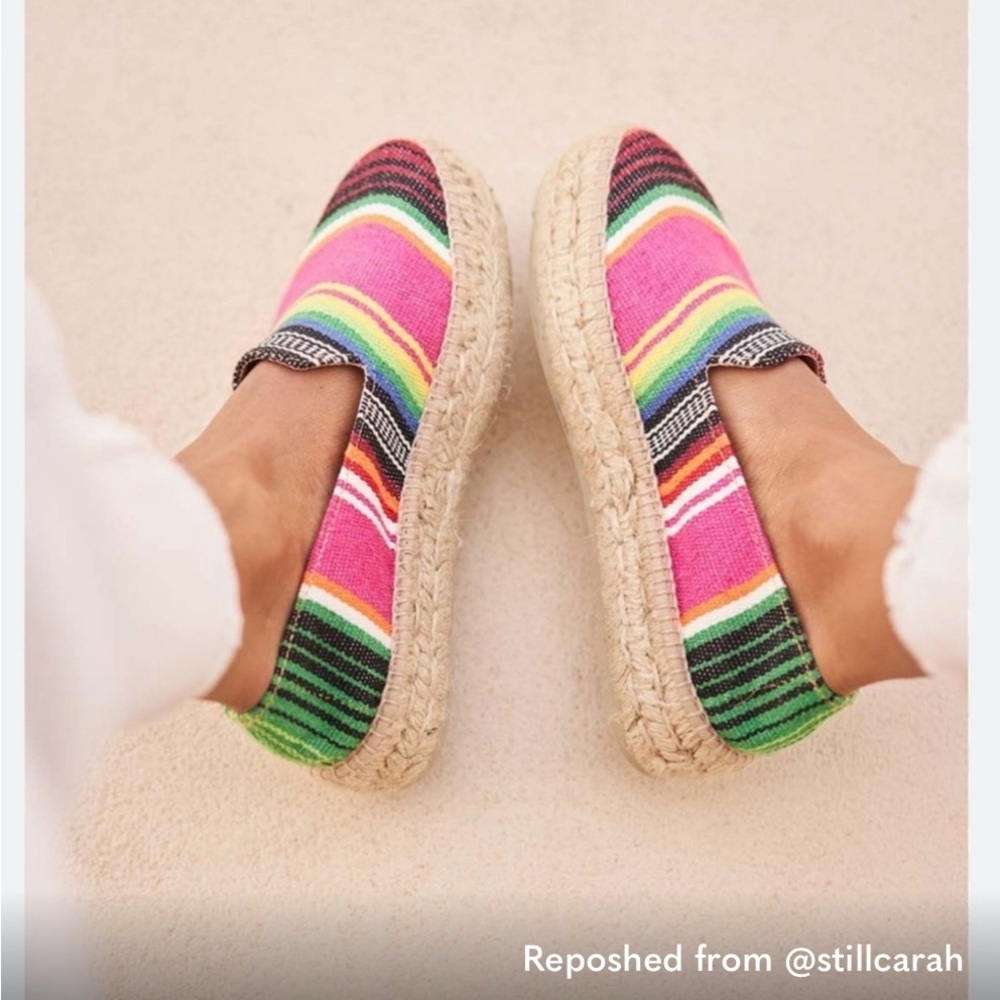 Manebi Tulum Striped Colorful Espadrilles Size 37